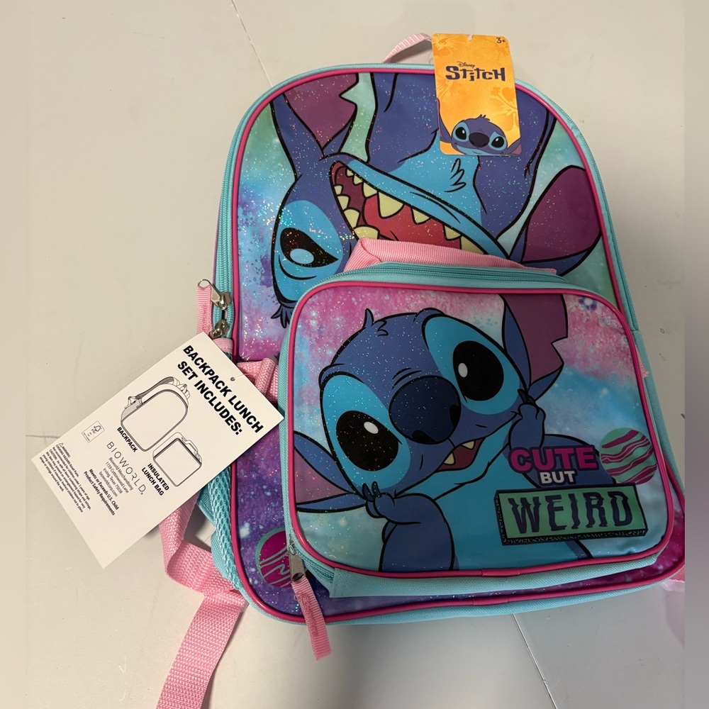 Disney Stitch Backpack & Lunchbox Set Lilo & Stitch Licensed New with Tags